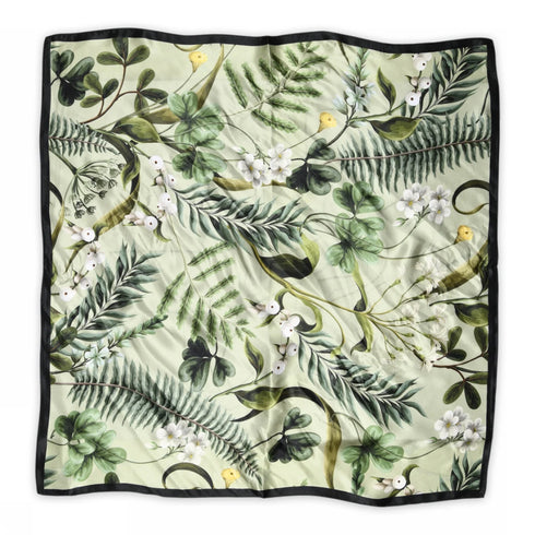 Sneakyfox silk scarf Fern olivine